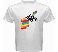 UUC Live Aid Band Aid Music Festival Logo Men's T-Shirt White XXL