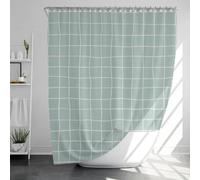 UUDIHO Line Art - Tenda da doccia con 12 ganci, resistente, lavabile, moderna, in stile hotel di lusso, decorazione per il bagno, 165 x 165 cm (larghezza x altezza), tende da bagno