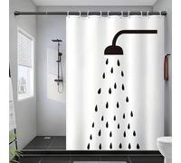 UUDIHO Tenda da doccia impermeabile con pois bianchi e neri, un tocco moderno e giocoso per il tuo bagno (tende da bagno 70x200 cm/28x55 pollici (larghezza x altezza)
