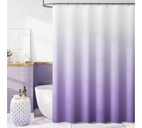 UUDIHO Tenda da doccia sfumata viola, lavabile in lavatrice, set divisorio per vasca da bagno per l'arredo del bagno (200 x 300 cm / 79 x 118 pollici (L x A) / tenda da doccia)