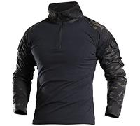 Uugood Camicia Militare Uomo, T-Shirt da Combattimento a Maniche Lunghe, Camicia Airsoft Camicia Camouflage Uniforme Tattica Multicam per la Caccia di Paintball dell'Esercito