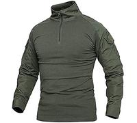 Uugood Camicia Militare Uomo, T-Shirt da Combattimento a Maniche Lunghe, Camicia Airsoft Camicia Camouflage Uniforme Tattica Multicam per la Caccia di Paintball dell'Esercito