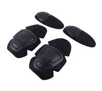 Uugood Set di Protezione Tattica per Ginocchiere Militari Accessori Tattici Protezioni per Ginocchiere e Gomitiere da Combattimento per Airsoft CS Caccia Paintball, Nero