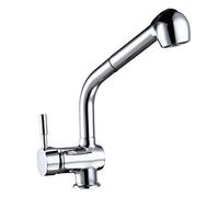 UUhome Rubinetto Doccetta Estraibile 360 °Girevole Miscelatore Monocomando, per Cucina Lavello, di Ottone Cromato T06E