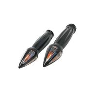 UUIUYGH frecce moto Per Strada Per King Per Dyna Per Sporster 1 Pollice 25mm Manubrio Moto Manopole Con Indicatori Di Direzione A LED Cromati frecce moto omologate(Black)