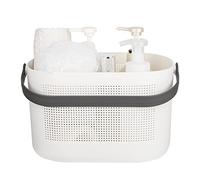 UUJOLY Cestini portaoggetti in plastica con manici, portaoggetti per doccia, per bagno, cucina, dormitorio, grigio