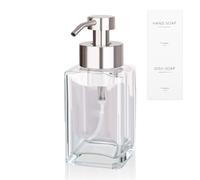 UUJOLY Dispenser di sapone per le mani in acciaio inox da 350 ml con pompa, bottiglie di sapone liquido ricaricabili per bagno, lavello da cucina, decorazione per la casa