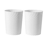 UUJOLY Plastic Small Trash Can Wastebasket, Garbage Container Basket for Bathrooms, Laundry Room, Kitchens, Offices, Kids Rooms, Dorms, (White, 1.8 Gallon/2 Pack)