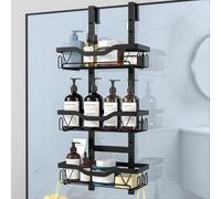 UUlioyer Mensola Doccia da Appendere, Porta Bagnoschiuma da Doccia Senza Foratura, Porta Sapone da Appendere al Porte Doccia (Nero - 3 strati)