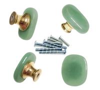 uulu 4 pomelli in pietra avventurina-verde naturale, giada con cristalli, pietre preziose, maniglie per armadietti, mobili per la casa fai da te (verde)