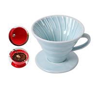 UUMFP Dripper per caffè, Filtro a Cono in Ceramica Permanente, Inserto a Mano V60 versare sopra con Tazza per Filtro da caffè (Color : Blue, Size : 9.7 x 8.5cm)