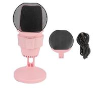 UUNPODDO USB Condenser Microphone with RGB Light, Cardioid PC Gaming Mic for Studio Recording Live Streaming, Plug and Play USB Mic Compatible with Windows Mac Android HarmonyOS (Pink)