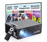 UUO Native 1080P Projector P6 Upgraded Projector, Support 4K HD Video 300" Display Zoom ± 50° Digital Keystone, compatibile con TV Stick, PS4, X-Box, laptop, iPhone Android for Home Theater(Brushed