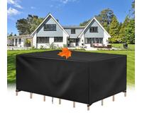UUPAUO Copertura per Mobili da Giardino, 160x140x80cm Coperture Tavolo Esterno in Tessuto Oxford 420D Cinghie in Fibbia Antivento Anti-UV, A Prova di Strappo Copridivano Esterno Impermeabile