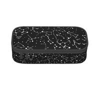 Uusnwaa Astuccio con cerniera e costellazione stellata, grande capacità, organizer per cancelleria con tasca in rete per la scuola
