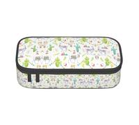 Uusnwaa Astuccio e astuccio con cerniera, grande capacità, con cerniera, alpaca, lama e cactus, stampa montagna, organizer per cancelleria con tasca in rete per la scuola