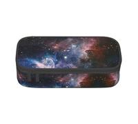 Uusnwaa Astuccio e astuccio con cerniera, grande capacità, con stampa della galassia della Via Lattea, multi-slot per cancelleria con tasca in rete per la scuola