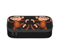 Uusnwaa Astuccio e astuccio con cerniera, grande capacità, con stampa scimmia, organizer multi-slot per cancelleria con tasca in rete per la scuola