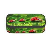 Uusnwaa Astuccio e astuccio con stampa di coccinelle e ombrelli, con cerniera, con tasca in rete, per la scuola