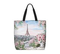 Uusnwaa Bella stampa Torre Eiffel Parigi Tote Bag per le donne, borsa a tracolla, borsa della spesa riutilizzabile, chiusura superiore con cerniera, essenziale quotidiano