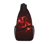 Uusnwaa Borsa a tracolla a tracolla stampata con fiamma rossa resistente all'acqua
