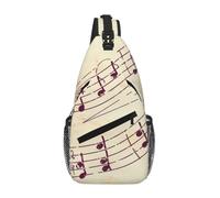 Uusnwaa Borsa a tracolla con stampa floreale con note musicali resistenti all'acqua