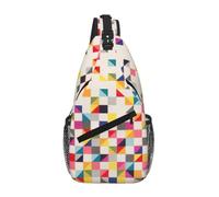 Uusnwaa Borsa a tracolla con stampa geometrica triangolare resistente all'acqua