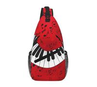 Uusnwaa Borsa a tracolla resistente all'acqua con stampa di pianoforte note musicali