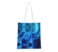 Uusnwaa Borsa a tracolla riutilizzabile con catena DNA, grande, per la spesa, leggera, lavabile, per viaggi, lavoro, scuola