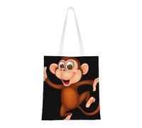 Uusnwaa Borsa a tracolla riutilizzabile con stampa scimmia, grande, per la spesa, leggera, lavabile, per viaggi, lavoro, scuola