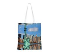 Uusnwaa Borsa a tracolla riutilizzabile con stampa Statua della Libertà a New York, grande borsa per la spesa, leggera e lavabile per viaggi, lavoro, scuola