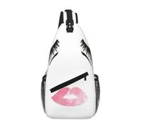 Uusnwaa Borsa a tracolla stampata bianca resistente all'acqua del labbro del ciglio