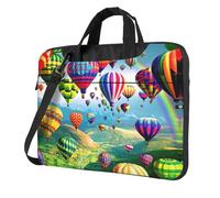 Uusnwaa Borsa classica esile della stampa delle mongolfiere del computer portatile con la tracolla e la maniglia, valigetta ergonomica e borsa messenger, Nero , 14 inch