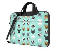 Uusnwaa Borsa classica sottile con stampa bulldog1 francese per computer portatile, con tracolla e manico, valigetta ergonomica e borsa messenger, Nero , 13 inch