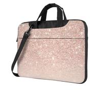 Uusnwaa Borsa classica sottile con stampa carta da parati in oro rosa con tracolla e maniglia, valigetta ergonomica e borsa a tracolla, Nero , 13 inch