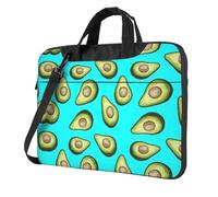Uusnwaa Borsa classica sottile con stampa di avocado e frutta tropicale fresca per computer portatile, con tracolla e maniglia, valigetta ergonomica e borsa messenger, Nero , 14 inch