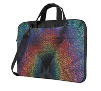Uusnwaa Borsa classica sottile con stampa olografica dei sogni del computer portatile con tracolla e maniglia, valigetta ergonomica e borsa messenger, Nero , 15.6 inch