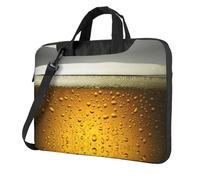 Uusnwaa Borsa classica sottile della stampa della carta da parati della birra del computer portatile con tracolla e maniglia, valigetta ergonomica e borsa a tracolla, Nero , 14 inch
