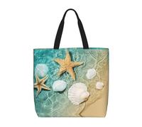 Uusnwaa Borsa tote da donna, con stampa a forma di stella marina, borsa a tracolla, borsa per la spesa riutilizzabile, chiusura superiore con cerniera, essenziale per tutti i giorni