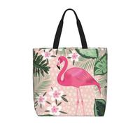 Uusnwaa Borsa tote da donna con stampa fenicottero, borsa a tracolla, borsa per la spesa riutilizzabile, chiusura superiore con cerniera, essenziale per tutti i giorni