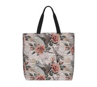 Uusnwaa Borsa tote da donna con stampa Torre Eiffel con fiore Parigi, borsa a tracolla, borsa per la spesa riutilizzabile, chiusura superiore con cerniera, essenziale per tutti i giorni