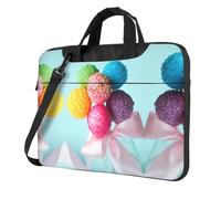 Uusnwaa Borsa variopinta sottile classica della stampa di Candy del computer portatile con la tracolla e la maniglia, la borsa ergonomica della cartella e del messaggero, Nero , 13 inch