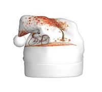 Uusnwaa Cappello di Babbo Natale con stampa di una vecchia bicicletta invecchiata, cappello da Babbo Natale unisex per adulti, spesso cappello di Natale per feste di Capodanno