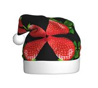 Uusnwaa Cappello di stampa clipart fragola di Natale,Cappello di Babbo Natale Unisex-Adult,Addensare il cappello di Natale per la festa di Capodanno