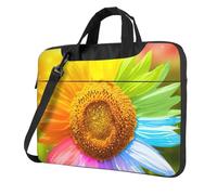 Uusnwaa Classic Slim Laptop 3d Colorful Girasole Stampa Borsa Con Tracolla E Maniglia, Valigetta Ergonomica E Borsa Messenger, Nero , 14 inch