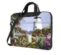 Uusnwaa Classic Slim Laptop Lighthouse Diamond Painting Print Bag con tracolla e maniglia, valigetta ergonomica e borsa messenger, Nero , 13 inch