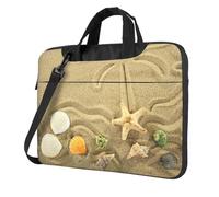 Uusnwaa Classic Slim Laptop Starfish With Palm Trees Print Bag con tracolla e maniglia, valigetta ergonomica e borsa messenger, Nero , 14 inch
