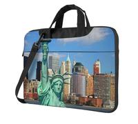 Uusnwaa Classic Slim Laptop Statua della Libertà In Nyc Stampa Borsa Con Tracolla E Maniglia, Valigetta Ergonomica E Borsa Messenger, Nero , 13 inch