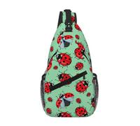Uusnwaa Coccinelle rosse resistenti all'acqua su sfondo blu stampato borsa a tracolla