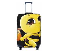 Uusnwaa Copertura lavabile con stampa di api volanti,Protezione per valigia alla moda,per valigie da viaggio antipolvere antigraffio, Nero , L